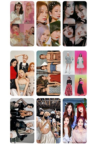 owl bag أسود وردي رقم 23 -kpop- مجموعة بطاقات صور مكونة من 9 قطع