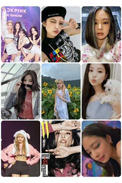 owl bag أسود وردي رقم 25 -kpop- مجموعة بطاقات صور مكونة من 9 قطع