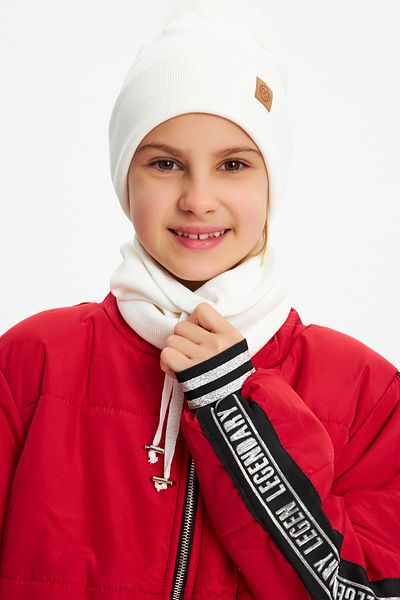 Babygiz Baby Girl Child Fur Pompom Hat Beanie Neck Collar Set Comfortable 100% Cotton Camisole
