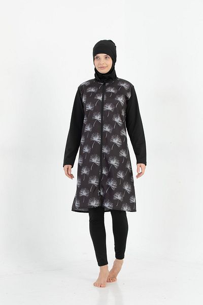 by İGP Γυναικείο μαγιό Hijab με μακρυμάνικο φερμουάρ με μοτίβο για γρήγορο στέγνωμα