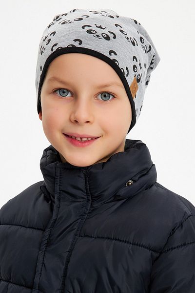 Babygiz Boy's Panda Patterned Hat Beanie Soft Double Layer 100% Natural Cotton Combed Cotton
