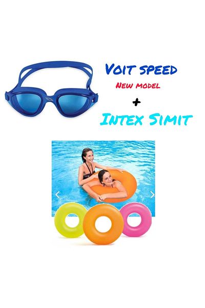 Voit Speed Swimming Goggles + intex Phosphorescent Lifeline 76 Cm