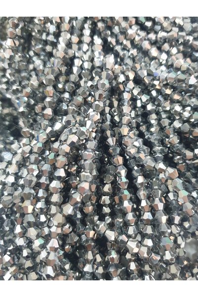 CRYSTALSHOP 4mm Pyramid Anthracite Crystal Beads (10 SERIES)