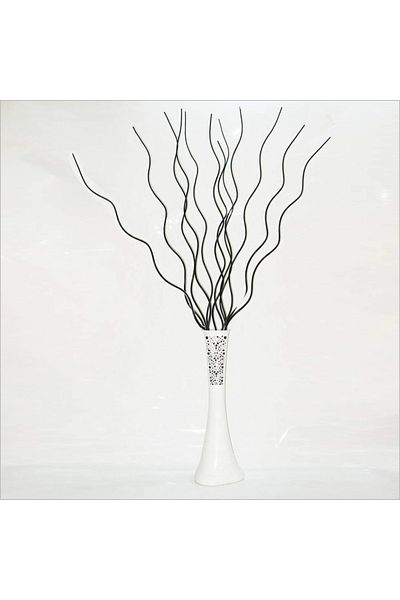 M3DECORİUM Μόνο 12 τεμάχια για μακρύ βάζο Μαύρο φυσικό μακρύ 160 εκ. κυματιστό στριφτό ελικοειδές κλαδί ραβδί