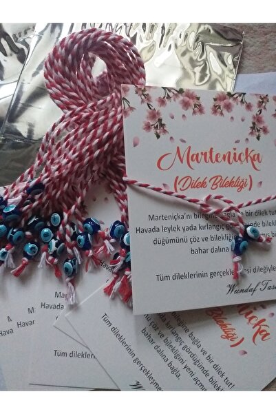 wundaf tasarım Wundaf Marteniçka Wish سوار 50 سوارًا مع خرز عين الشر، 50 بطاقة، 50 حزمة هدايا