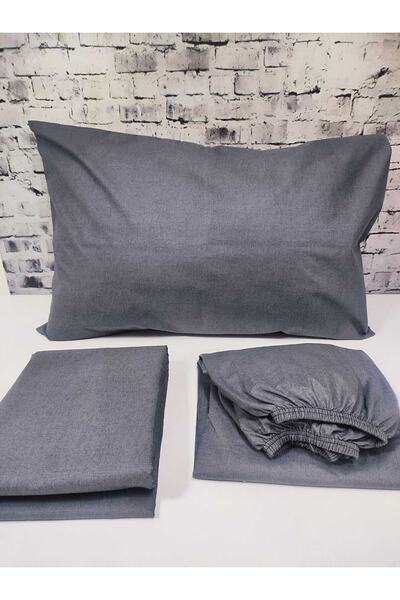 Gasel Home Düz Renk Pamuklu Kumaş Tek Kişilik Nevresim Takımı ( Lastikli Çarşaf )