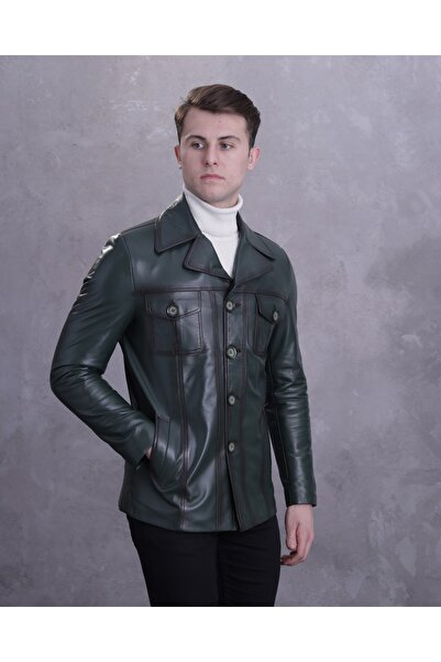 CE-YIL DERİ ÜRÜNLERİ سترة جلدية أصلية للرجال