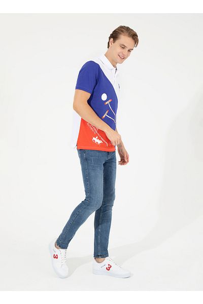 U.S. Polo Assn. Ανδρικό μπλουζάκι με γιακά μπλε Polo - T-madison