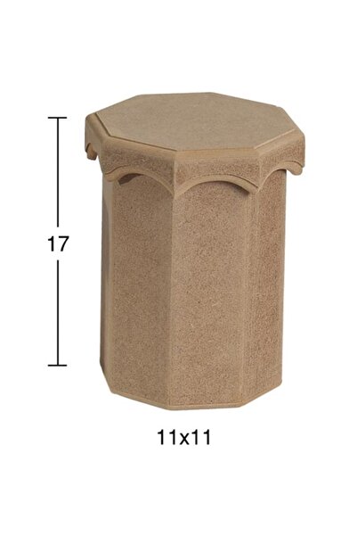 Genel Markalar Ku268 Orta Dilimli Saklama Kabı, Boyasız Ham Ahşap Mdf Kutu