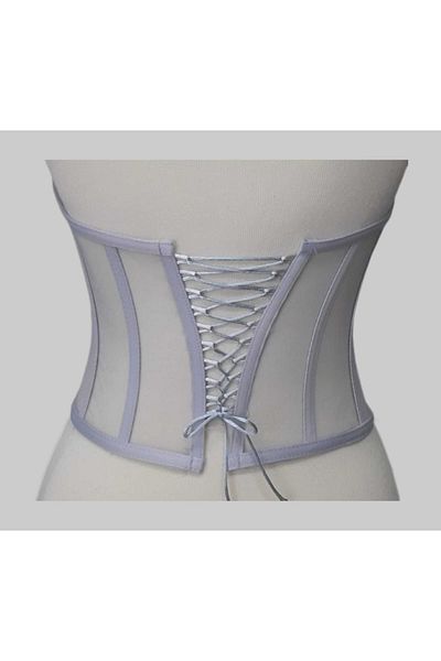 FİYPER Transparent Underwire Corset Bustier Gray