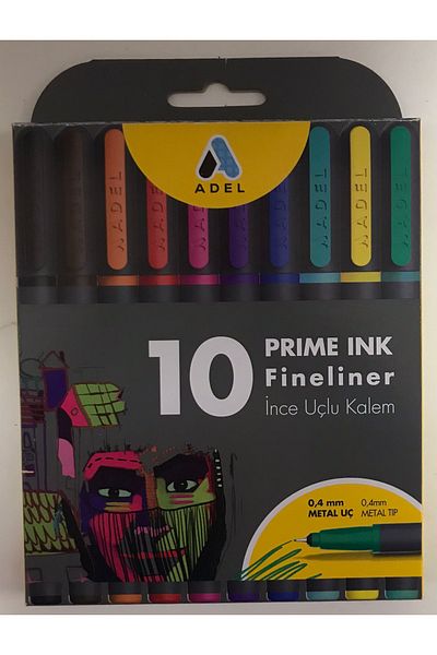Adel Prime Ink Fineliner 10 Pack Classic Colors New Product
