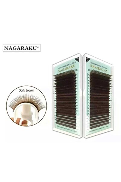 NAGARAKU Dark Brown Ipek Kirpik D Kıvrım 7-9-10-11-12-13-14-15 Mm Mix Kirpik