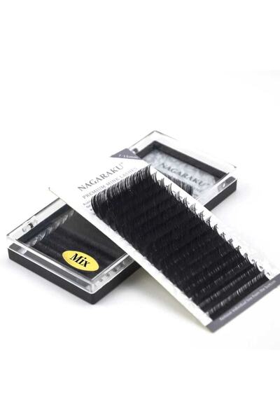 NAGARAKU 0.10 Kalınlık C Kıvrım Mix Ipek Kirpik 7- 15 Mm Boy Aralığı