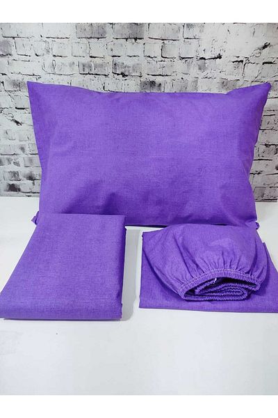 GASEL ÇARŞI Set de husă de pilota dublă din țesătură de bumbac de culoare uni (cearceaf elastic)