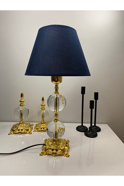 asellus Safderun Series Crystal Glass 2 Ball Lampshade, Table Lamp, Lux Lampshade, Home Gift Lampshade Lux