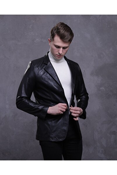 CE-YIL DERİ ÜRÜNLERİ Erkek Hakiki Deri Blazer Ceket