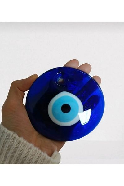 KARDEŞLER BONCUK HEDİYELİK EŞYA 5m Jut Rope Tree Decoration Decorative Evil Eye - 1 Piece, 11 cm Perforated Glass Evil Eye Bead