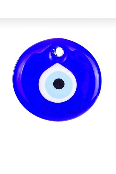 KARDEŞLER BONCUK HEDİYELİK EŞYA 5 Pieces 11 cm Perforated Glass Evil Eye - Decorative Tree Decoration, 5m Jute Rope.