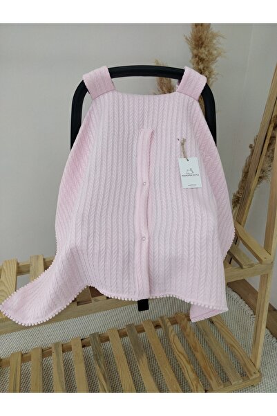 MAMARADUGA غطاء عربة أطفال مفرد محبوك بيكيه 100% قطن وردي