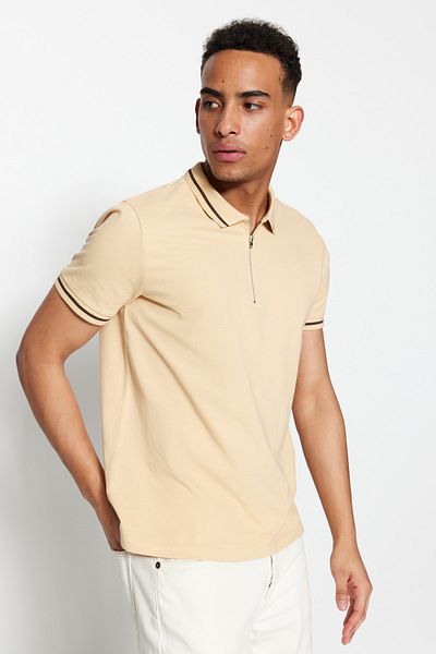 Trendyol Collection Polo T-shirt - Beige - Regular fit