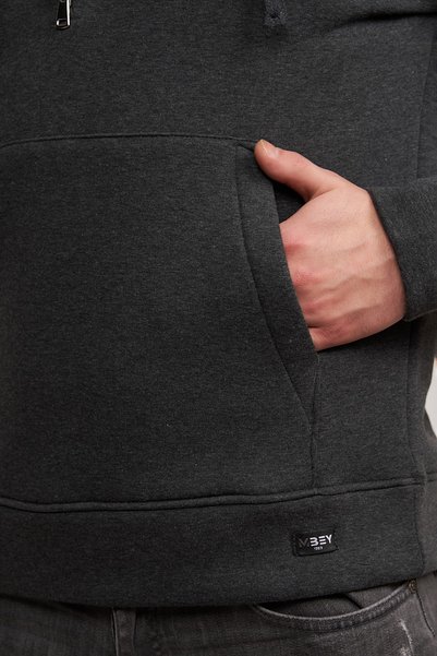 MBEY1989 Silver Zippered Cotton Hooded Sweatshirt Unisex