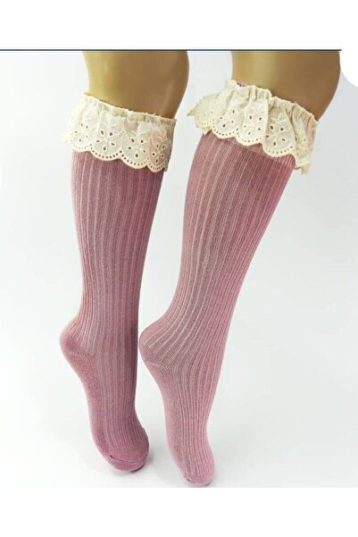 ÖZDEMİR Çocuk Dantelli Diz Altı Çorap