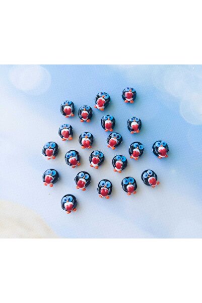 Bonanka Murano El Yapımı Cam Boncuk - Kalpli Penguen Boncuk (1 ADET)