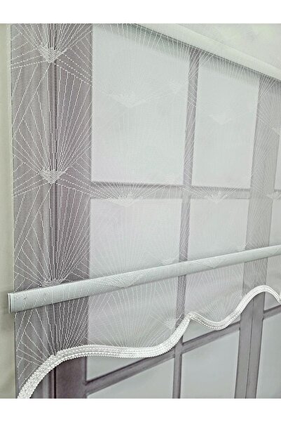 BBB Çift Mekanizmalı Tül Perde Ve Stor Perde Ekru Mt1095