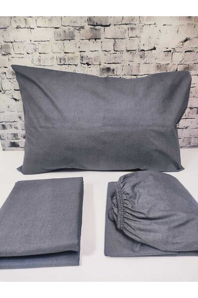 Gasel Home Düz Renk Pamuklu Kumaş Tek Kişilik Nevresim Takımı ( Lastikli Çarşaf )