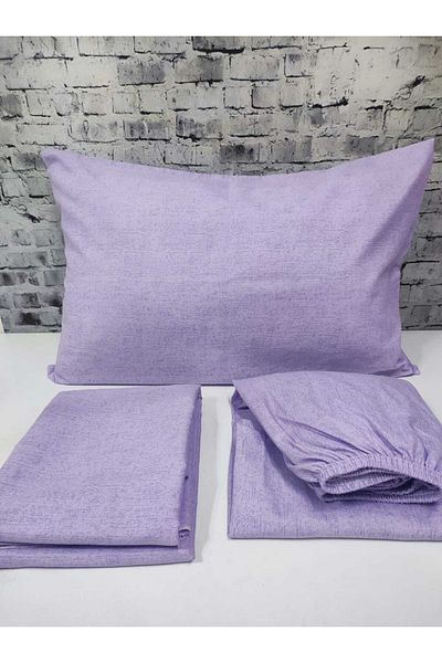 GASEL ÇARŞI Set de husă de pilota dublă din țesătură de bumbac de culoare uni (cearceaf elastic)