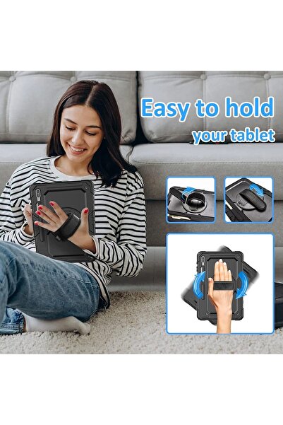 m.tk moveteck Samsung Galaxy Tab S8 Ultra Sm-x900 256gb 14.6" Kılıf 360 Tam Koruyucu Zırh Tank Erkan Koruyucu