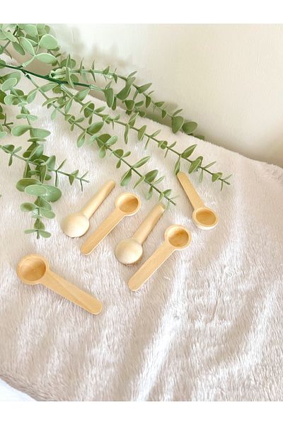 KaiHome مجموعة من 6 ملاعق توابل خشبية/خيزران صغيرة