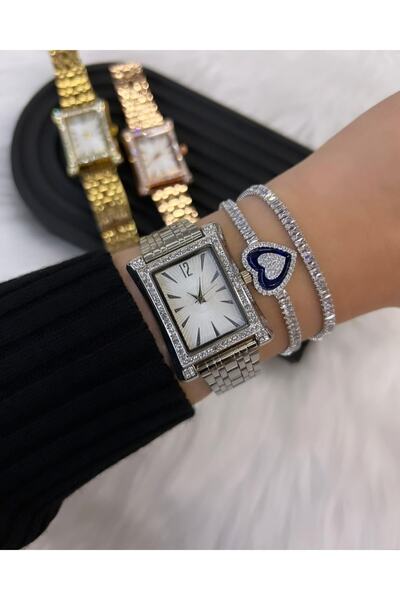 İSTLİV Zircon Stone Silver Color Analog Wrist Watch
