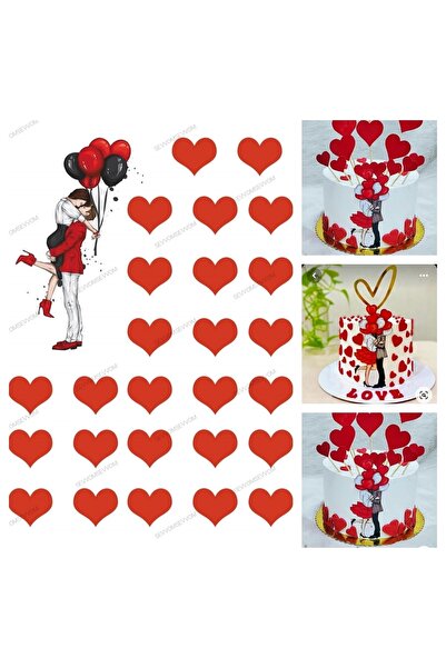 sevvom Yenilebilir Kağıt Sevgi Temalı Resimli Pasta Üstü Şeker Kağıt Baskısı