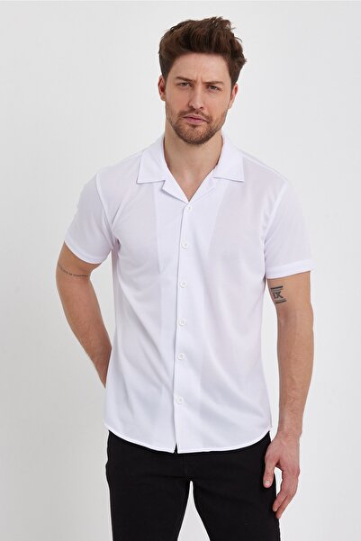 DOAYS Cămașă pentru bărbați Cămașă cu mânecă scurtă, cu guler oblic, cu mânecă scurtă Cămașă de vară