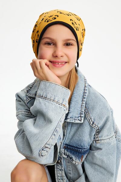 Babygiz Pălărie pentru fete cu model panda Beanie moale dublu strat 100% bumbac natural Bumbac pieptănat