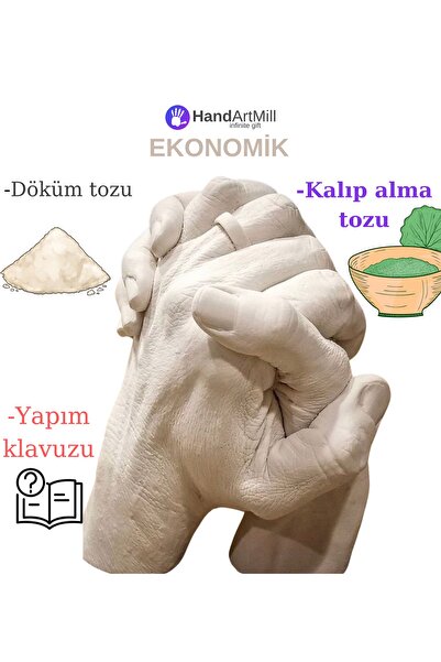 Handartmill Sevgili El Heykeli Ekonomik Paket ( 2 Kişilik El Heykeli Yapım Se...