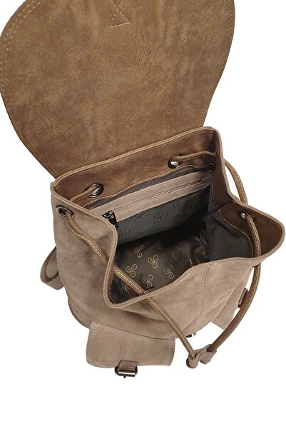 Ysmn حقيبة ظهر نسائية من جلد الغزال الأصلي مع جيوب Mink Yc 041947 dsu05