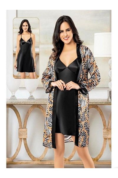 Nilay Set cămașă de noapte din satin 5007