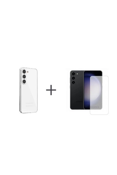 NANOSPACE Samsung Galaxy S23 Nano Esnek Cam Ekran Koruyucu Ve Ince Şeffaf Kılıf