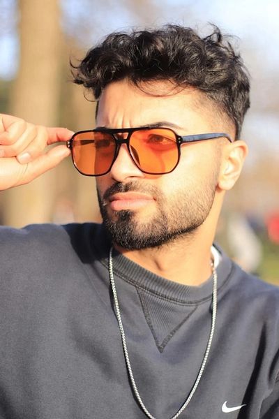 LOOKUP Unisex Orange Black Frame Rectangular Sunglasses