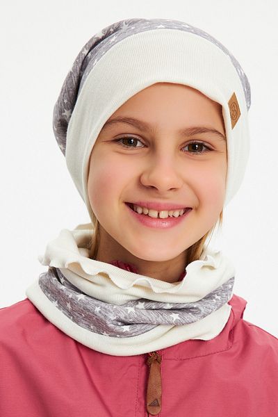 Babygiz Baby Girl Child Pompom Beanie Neck Collar Set Soft Double Layer 100% Natural Cotton