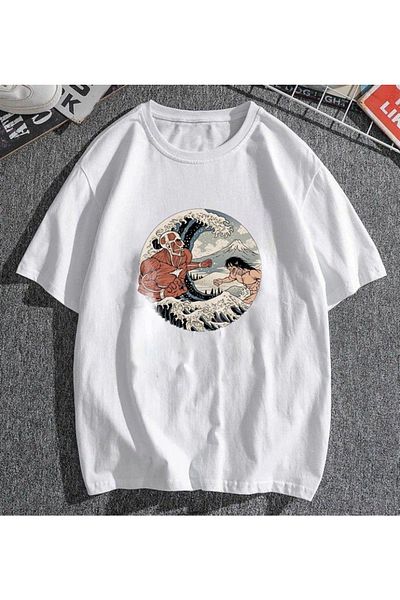Touz Tricou oversize unisex alb Eysa Attack On Titan