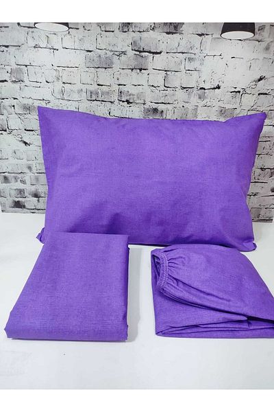 GASEL ÇARŞI Set de husă de pilota unică din țesătură de bumbac de culoare uni (cearceaf elastic)
