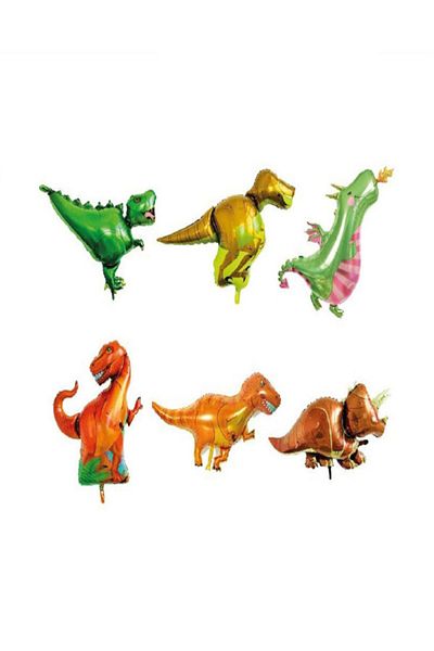 LOTUS PARTY 3 Year Old Birthday Party Set with Safari Dinosaur (Safari Banner - 6-Piece Dinosaur Foil Balloon - 1 Figure)