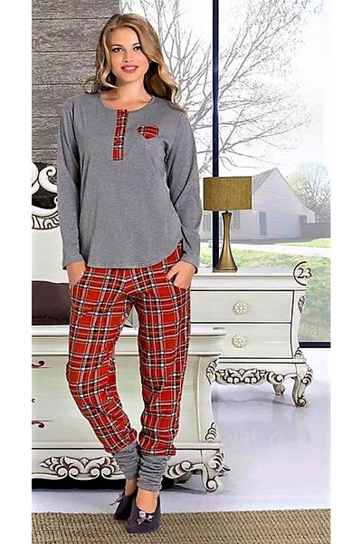 gecem Set pijama gri pentru femei