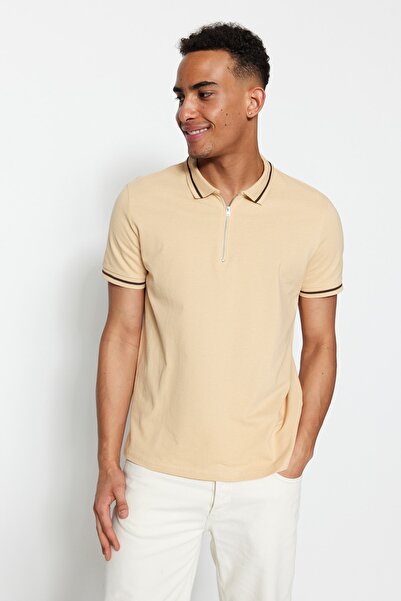 Trendyol Collection Polo T-shirt - Beige - Regular fit