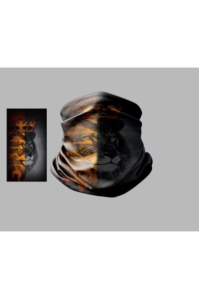 Buffalo Sarı Kırmızı Tasarımlı Motorcu Çok Amaçlı Outdoor Boyunluk Unisex Bandana