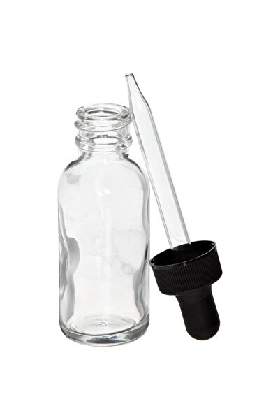4asdepo Beyaz Şeffaf Cam Şişe Cam Damlalık 30 ml
