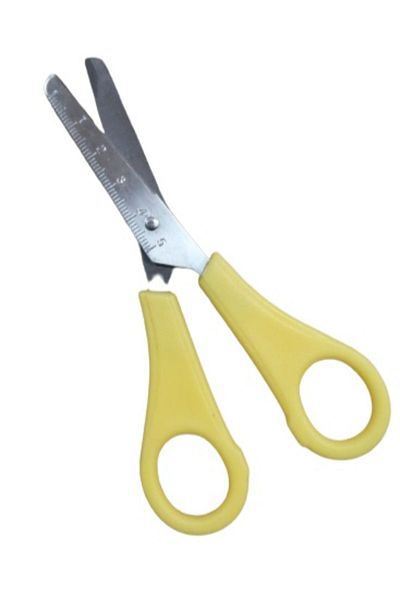 Mas Student Scissors with Ruler 12 Cm Yellow 1 Piece